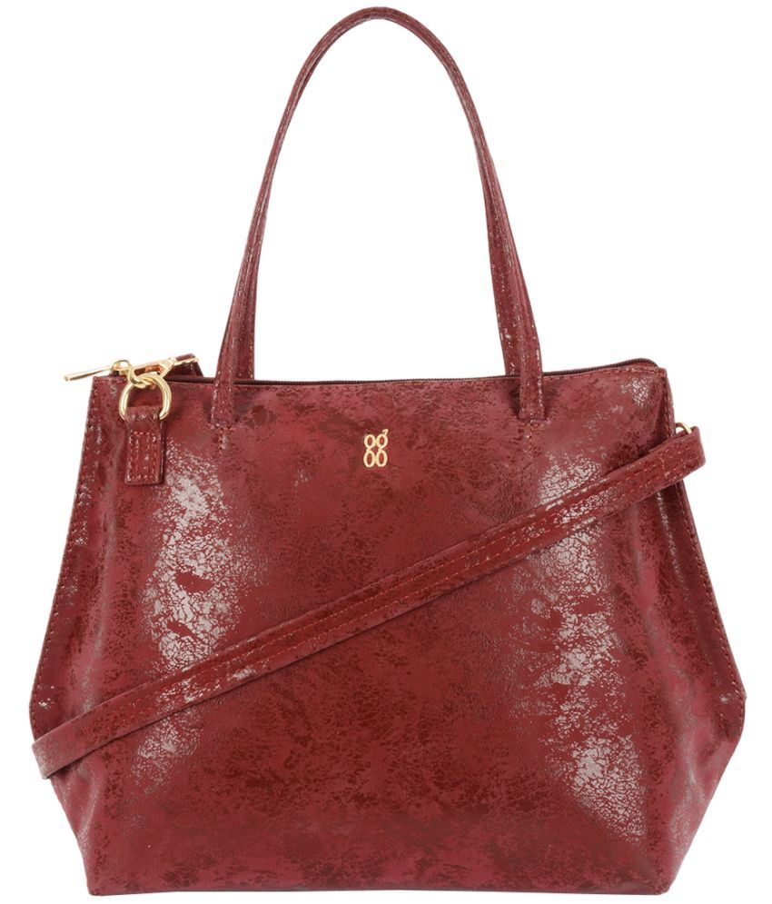     			Baggit Red PU Tote Bag