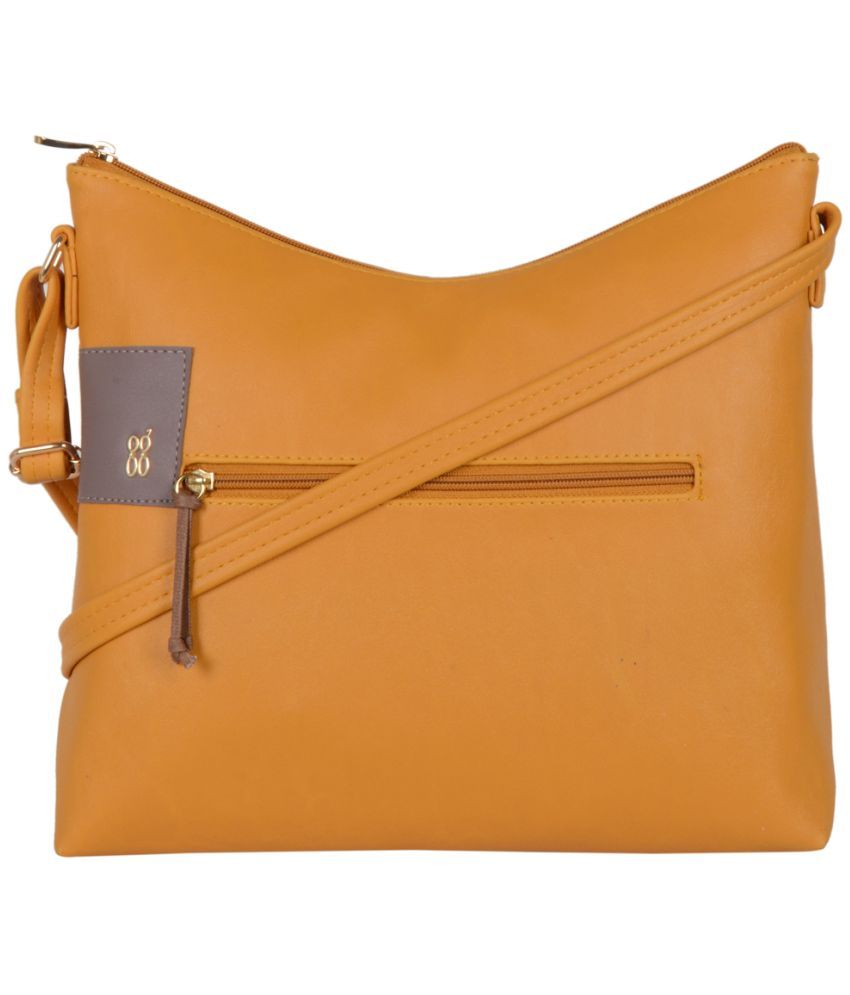     			Baggit Yellow PU Hobo Bag