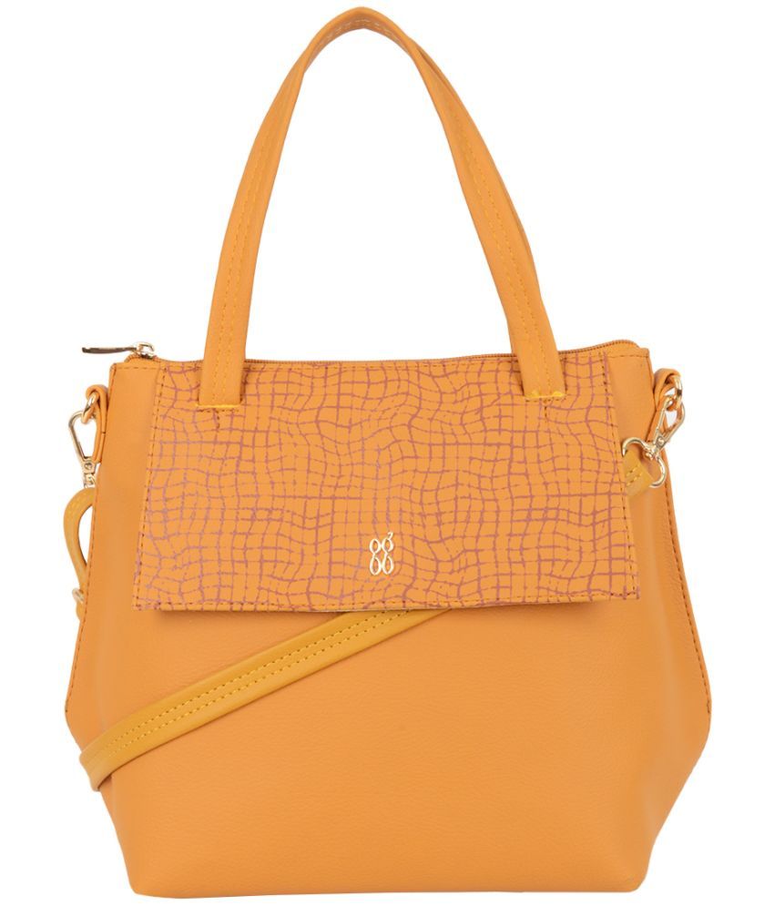     			Baggit Yellow PU Tote Bag