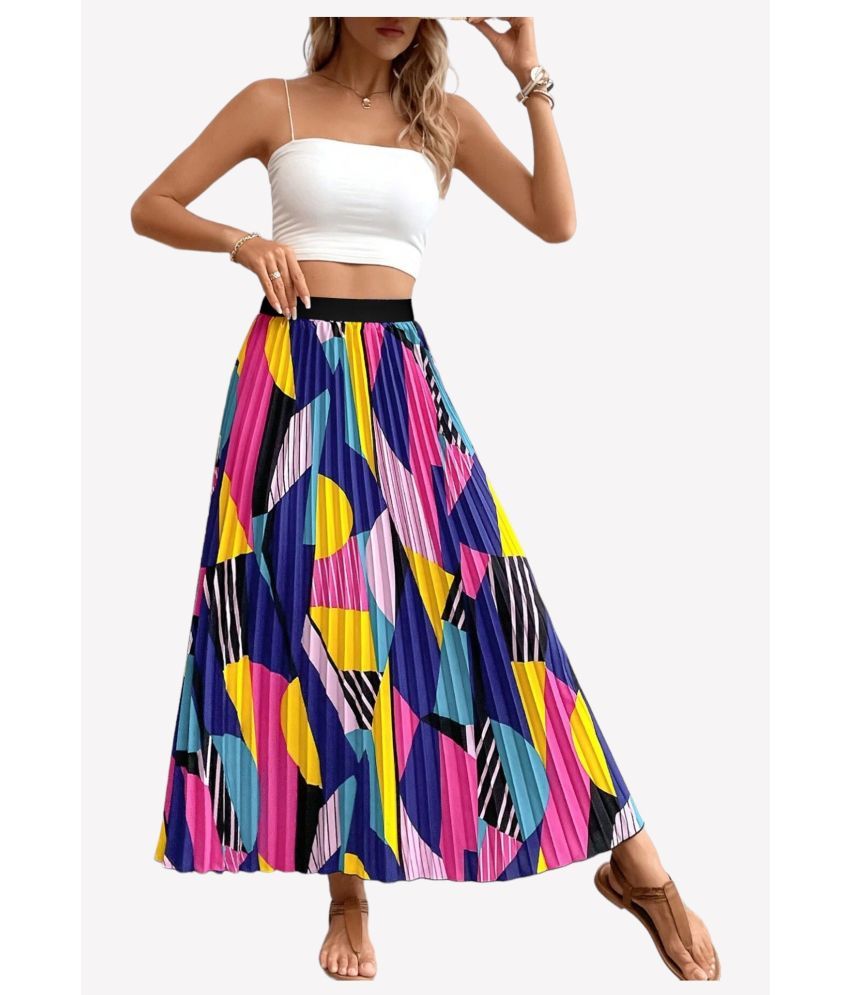     			JASH CREATION Multi Color Polyester Women's Flared Skirt ( Pack of 1 )