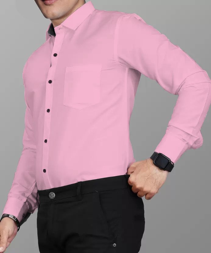     			Supersquad Cotton Blend Regular Fit Full Sleeves Men's Formal Shirt - Pink ( Pack of 1 )