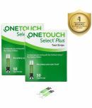 Onetouch Select Plus Test Strips | 2 Packs of 50 Strips Each (Total 100 Strips)