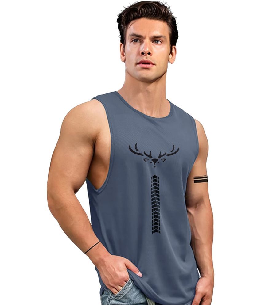     			AUSK Pack of 1 Polyester Gym Vest For Men ( Grey )