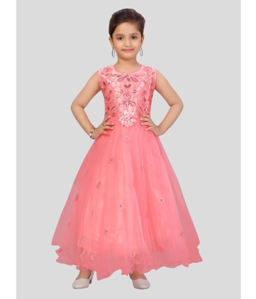     			Aarika Red Net Girls Gown ( Pack of 1 )