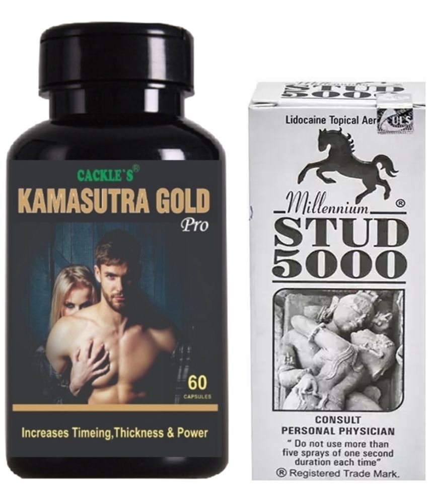     			Ayurvedic Kamasutra Gold Pro Capsule 60no.s & Millennium Stud 5000 20g Only Use For Men