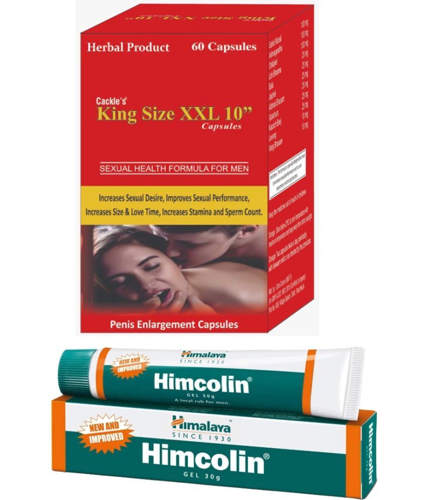     			Ayurvedic King Size XXL 10" Capsule 60no.s & Himcolin Gel 30gm Only Use For Men