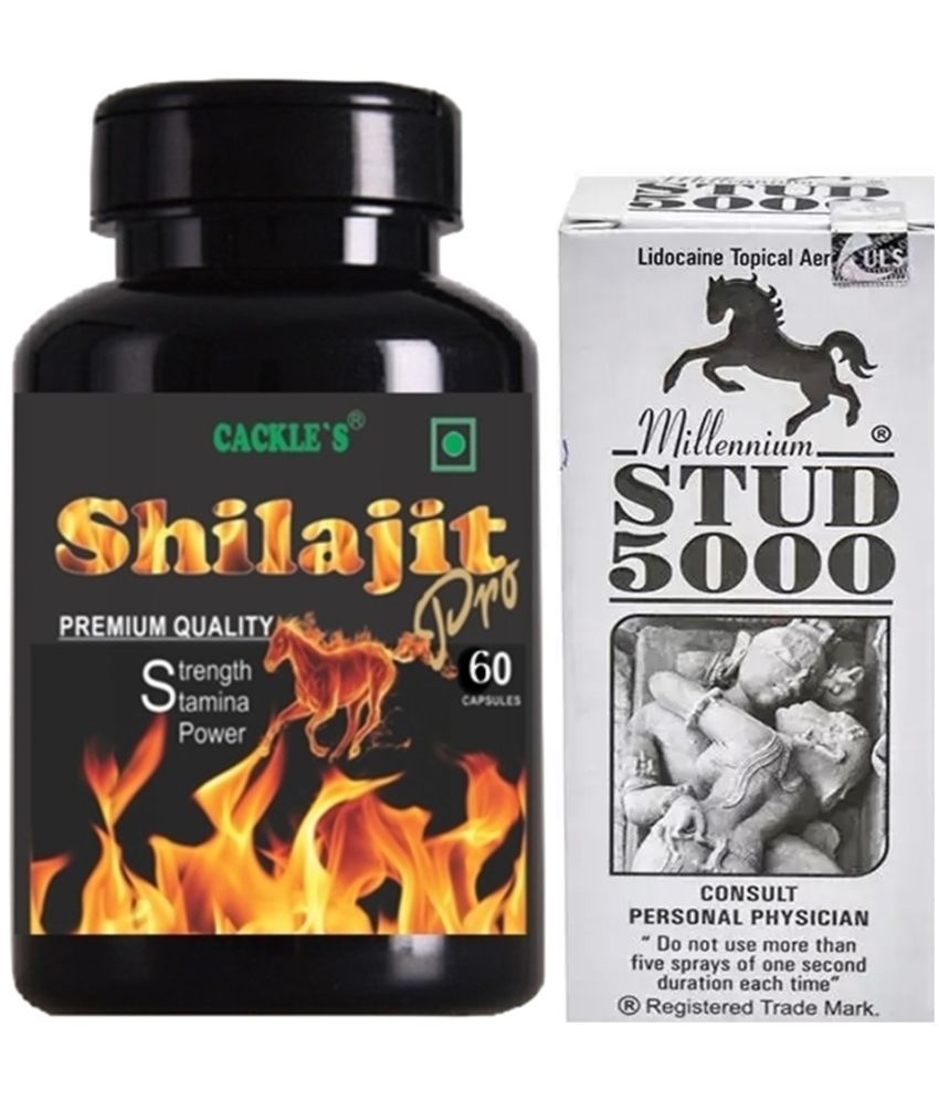     			Ayurvedic Shilajit Pro Capsule 60no.s & Millennium Stud 5000 20g Only Use For Men