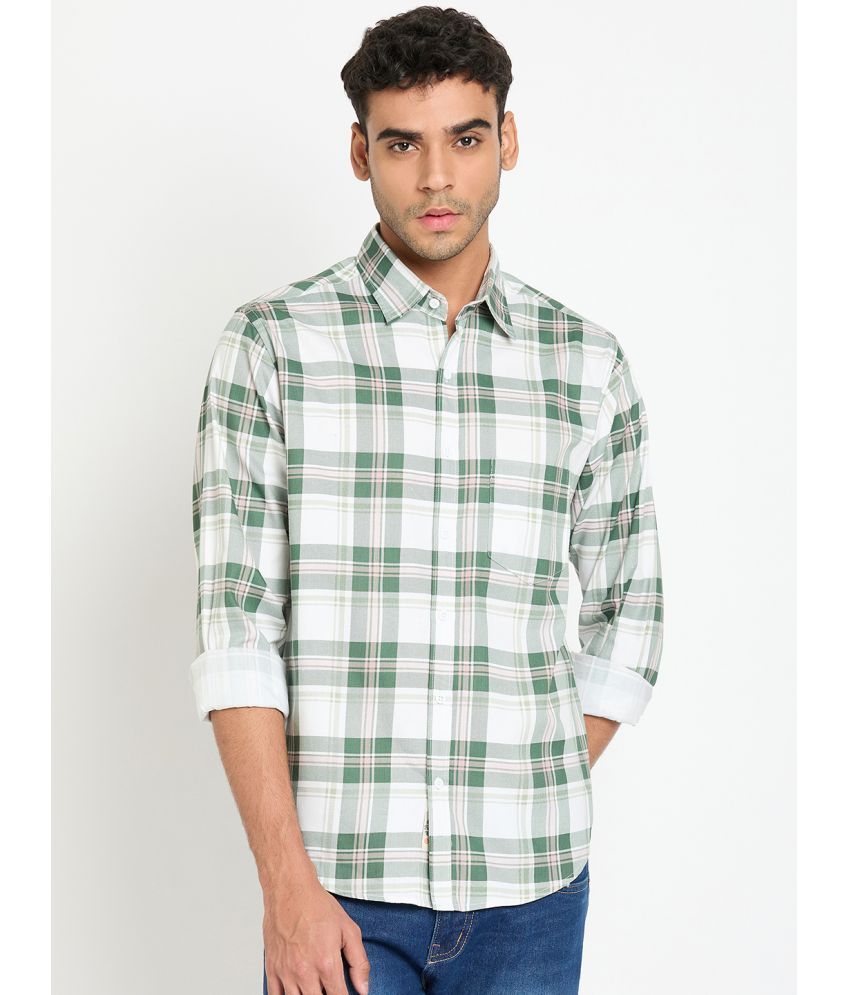     			Club York Cotton Blend Regular Fit Checks Full Sleeves Men's Casual Shirt - Green ( Pack of 1 )