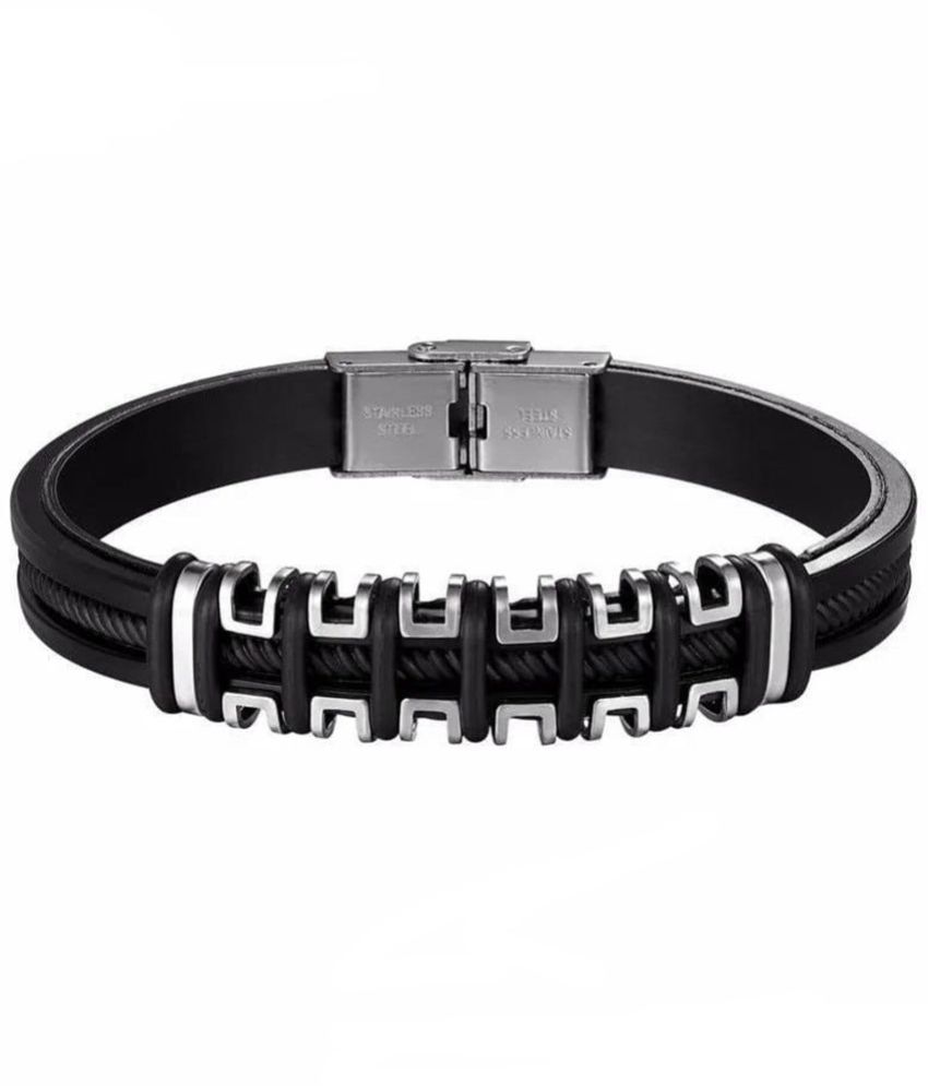     			FASHION FRILL Black Bracelet ( Pack of 1 )