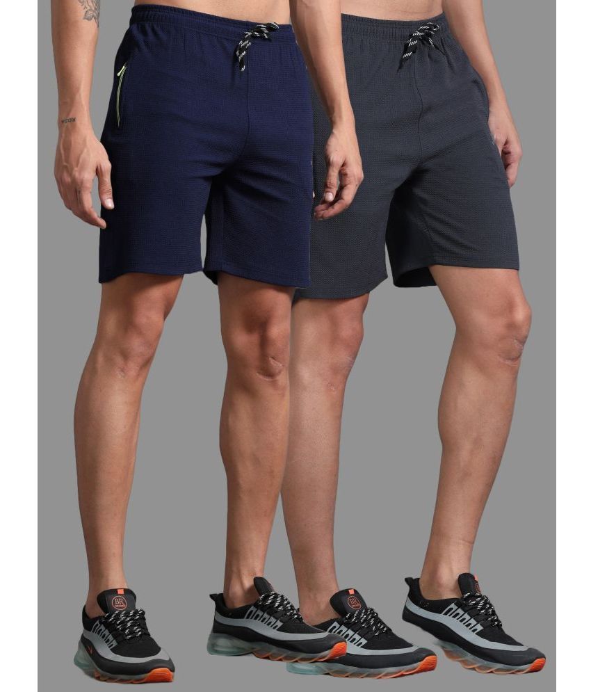     			JILZ Multi Polyester Men's Shorts ( Pack of 2 )