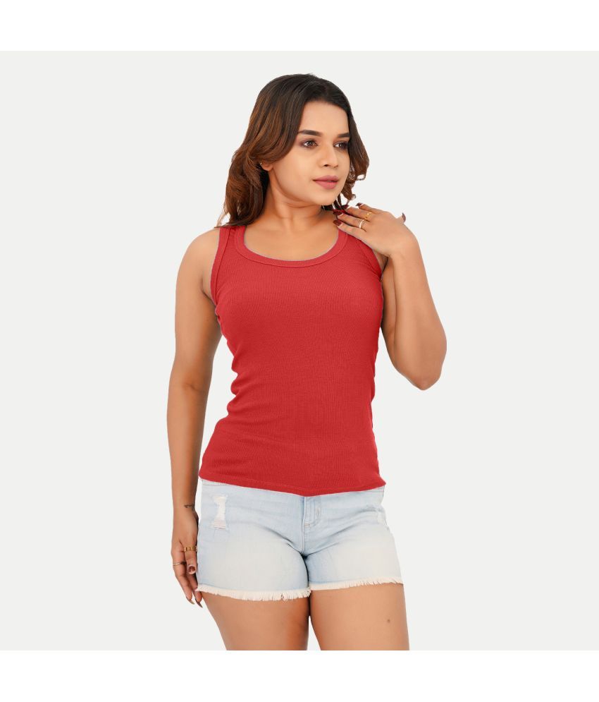     			Radprix Red Cotton Blend Women's Tank Top ( Pack of 1 )