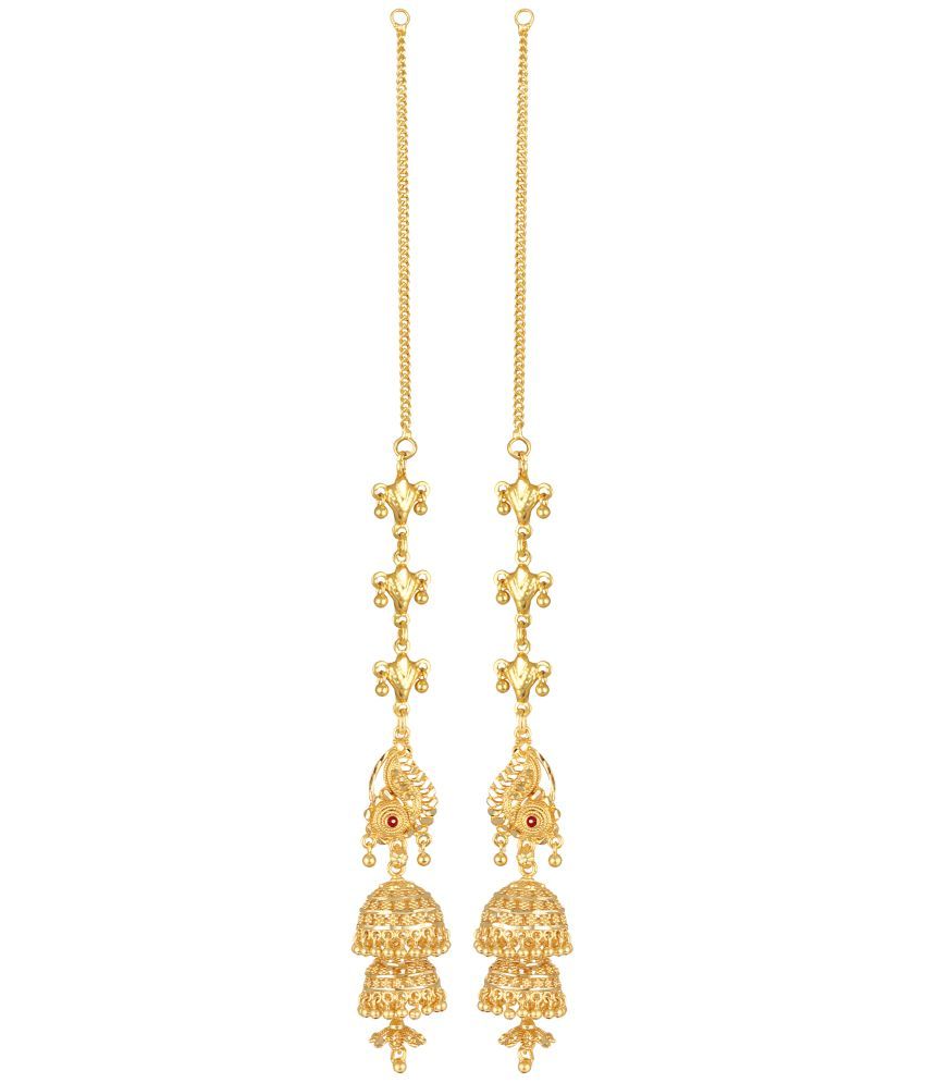     			VIVASTRI Golden Drop Earrings ( Pack of 1 )