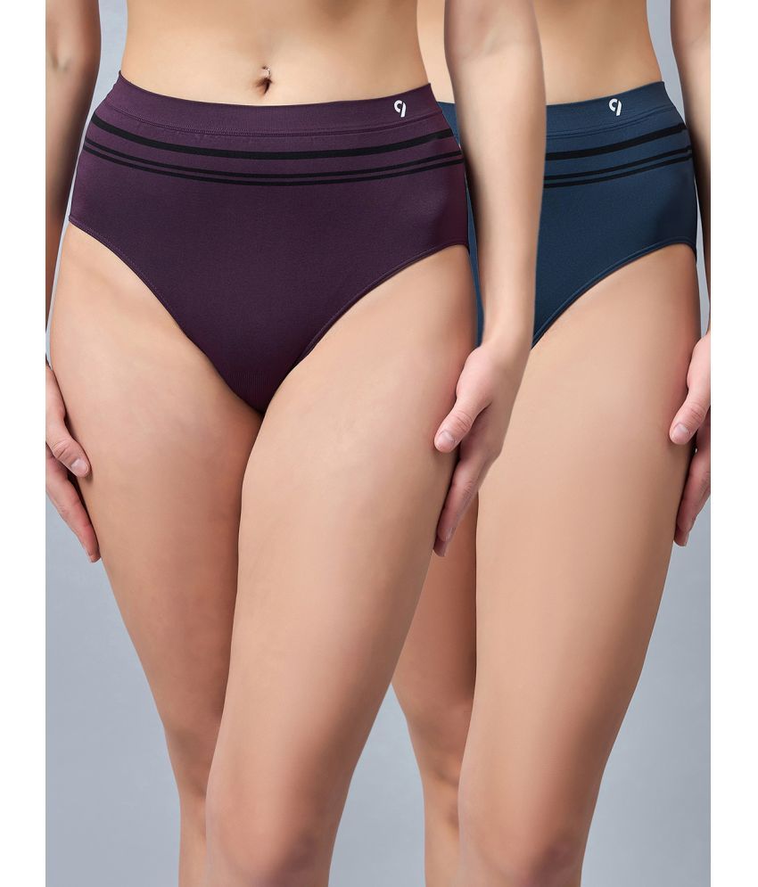     			C9 Airwear Pack of 2 Nylon Striped Women's Briefs ( Multicolor )