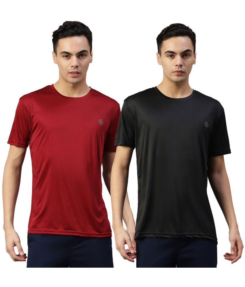     			Diaz Cotton Blend Regular Fit Solid Half Sleeves Men's T-Shirt - Multicolor ( Pack of 2 )