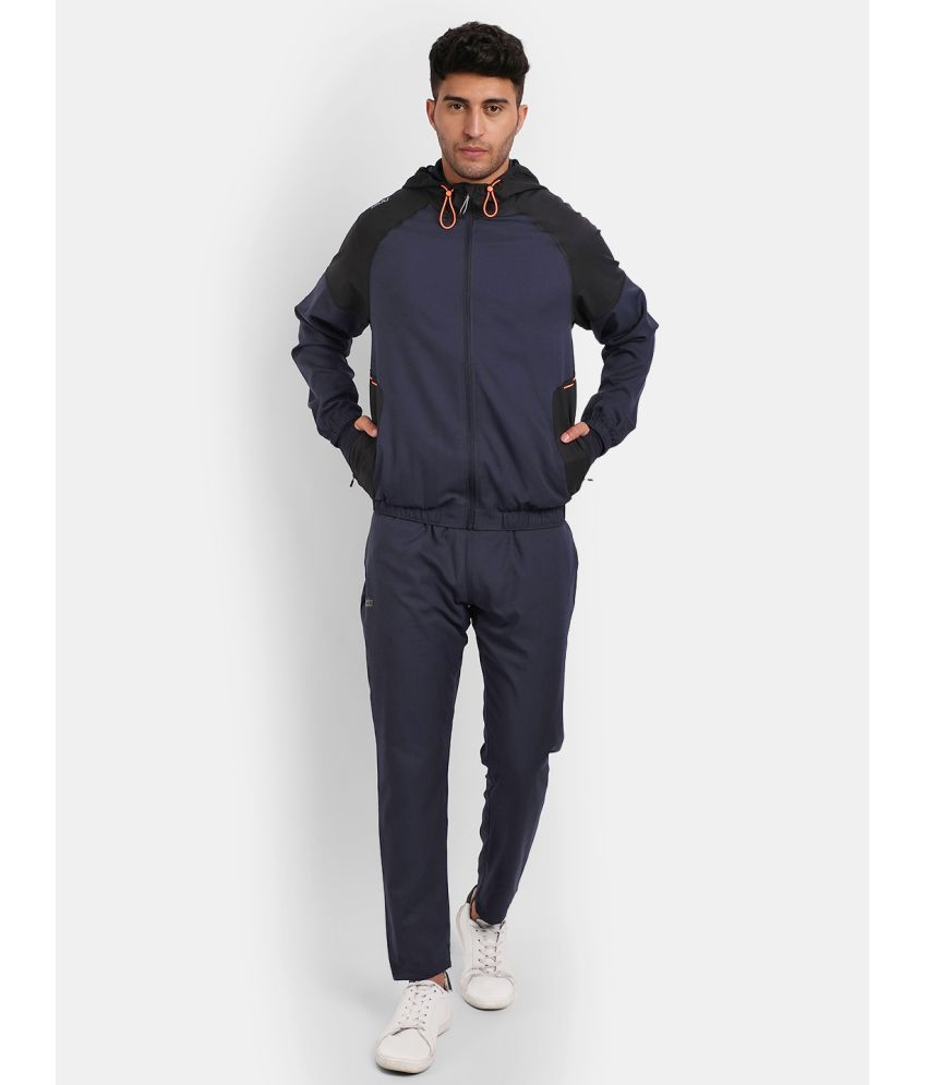     			Dida Sportswear Navy Polyester Regular Fit Colorblock Men's Sports Tracksuit ( Pack of 1 )