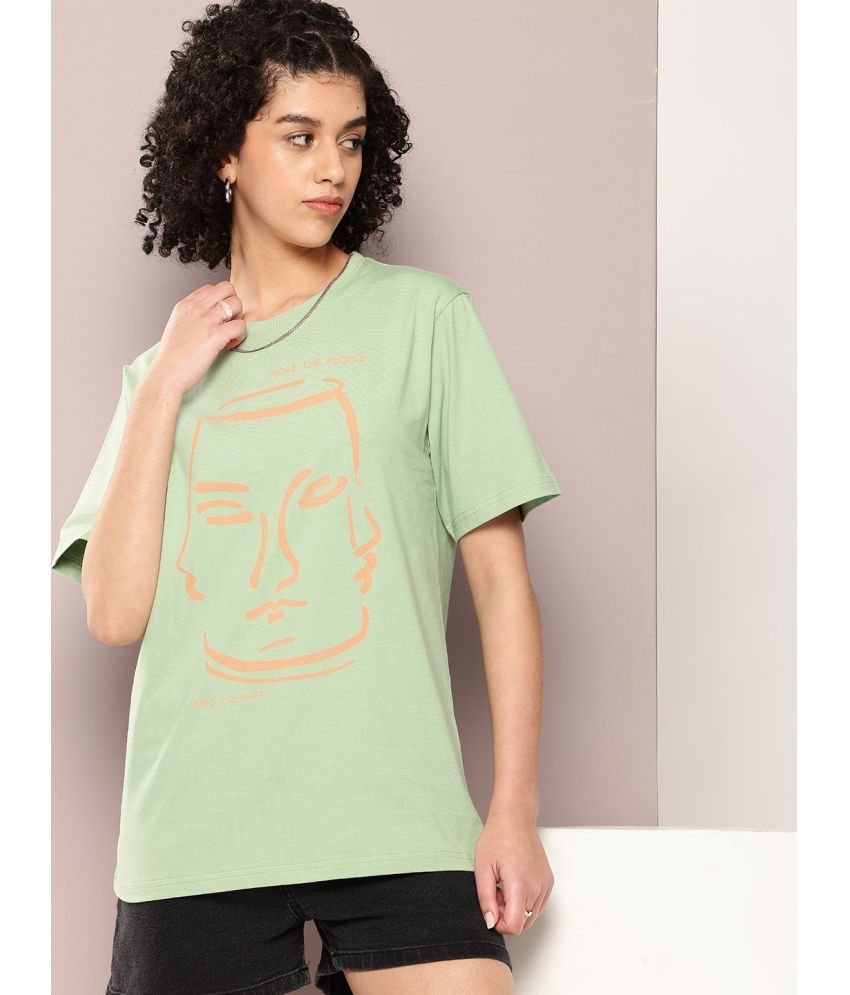     			Dillinger Green Cotton Loose Fit Women's T-Shirt ( Pack of 1 )