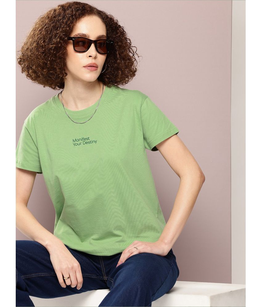     			Dillinger Green Cotton Loose Fit Women's T-Shirt ( Pack of 1 )