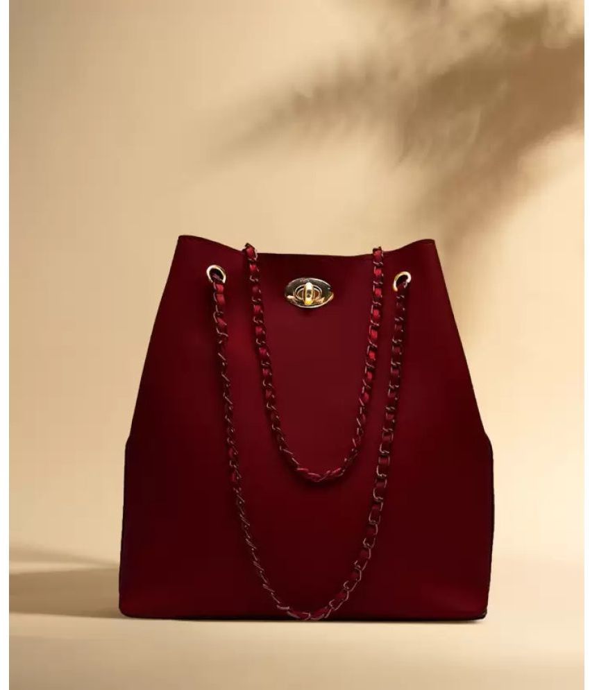     			Fargo Maroon Faux Leather Shoulder Bag