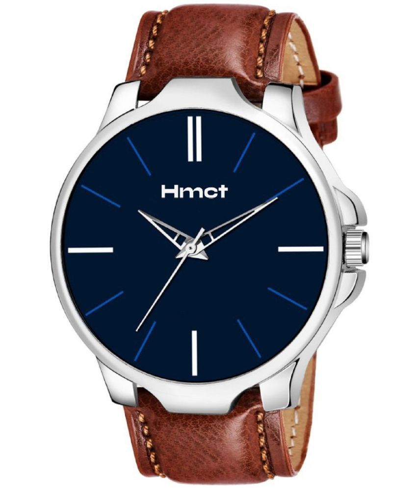     			HMCT Brown PU Analog Men's Watch