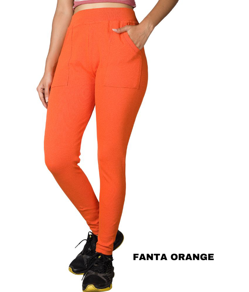     			KARARO JEGGINGS - Cotton Blend Skinny Fit Orange Women's Jeggings ( Pack of 1 )
