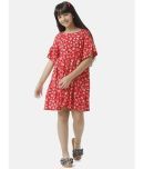 Under Fourteen Only Rayon Asymmetric Dress For Girls ( Pack of 1 , Red )