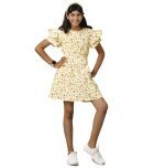 Under Fourteen Only Cotton Fit And Flare Dress For Girls ( Pack of 1 , Yellow )