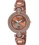 Viser Brown Metal Analog Womens Watch