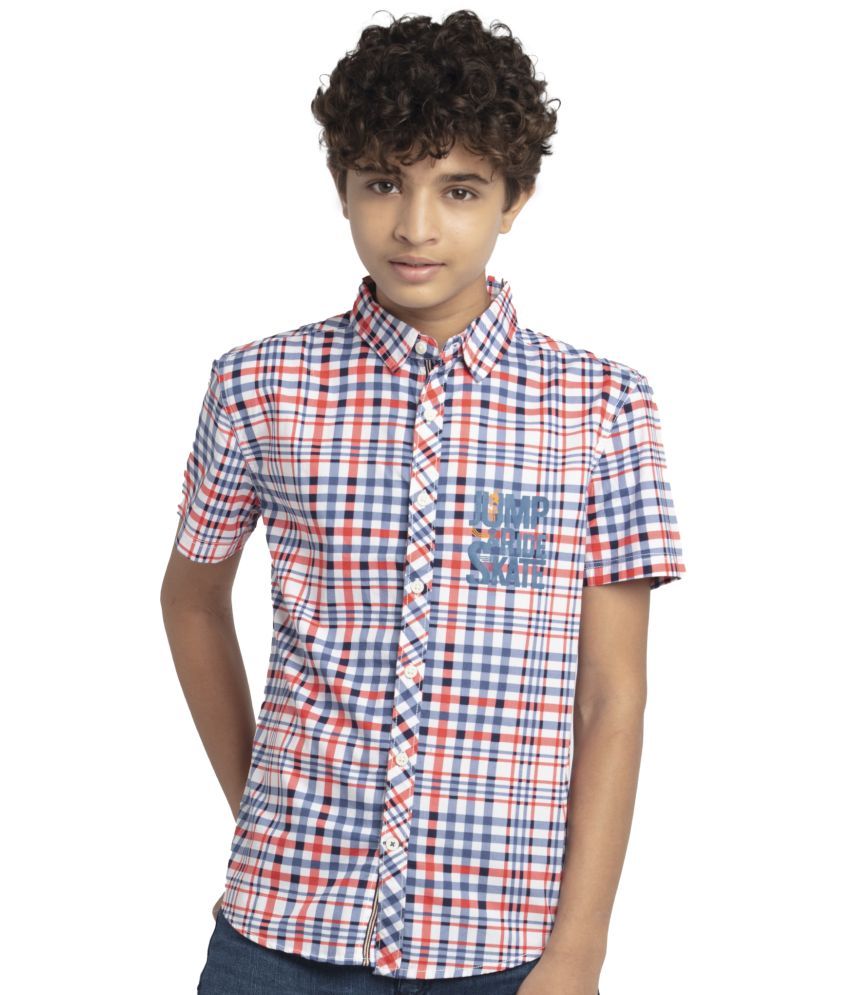     			BOYS WOVEN CHECKS HALF SLEEVE REGULAR FIT CASUAL SHIRT