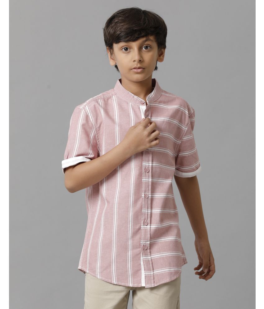     			Under Fourteen Only Pack of 1 Boys 100% Cotton Half Sleeves Shirt ( Pink )