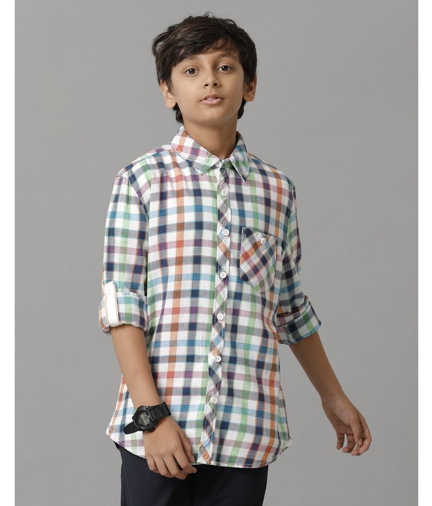     			Under Fourteen Only Pack of 1 Boys 100% Cotton Full Sleeves Shirt ( Multi Color )