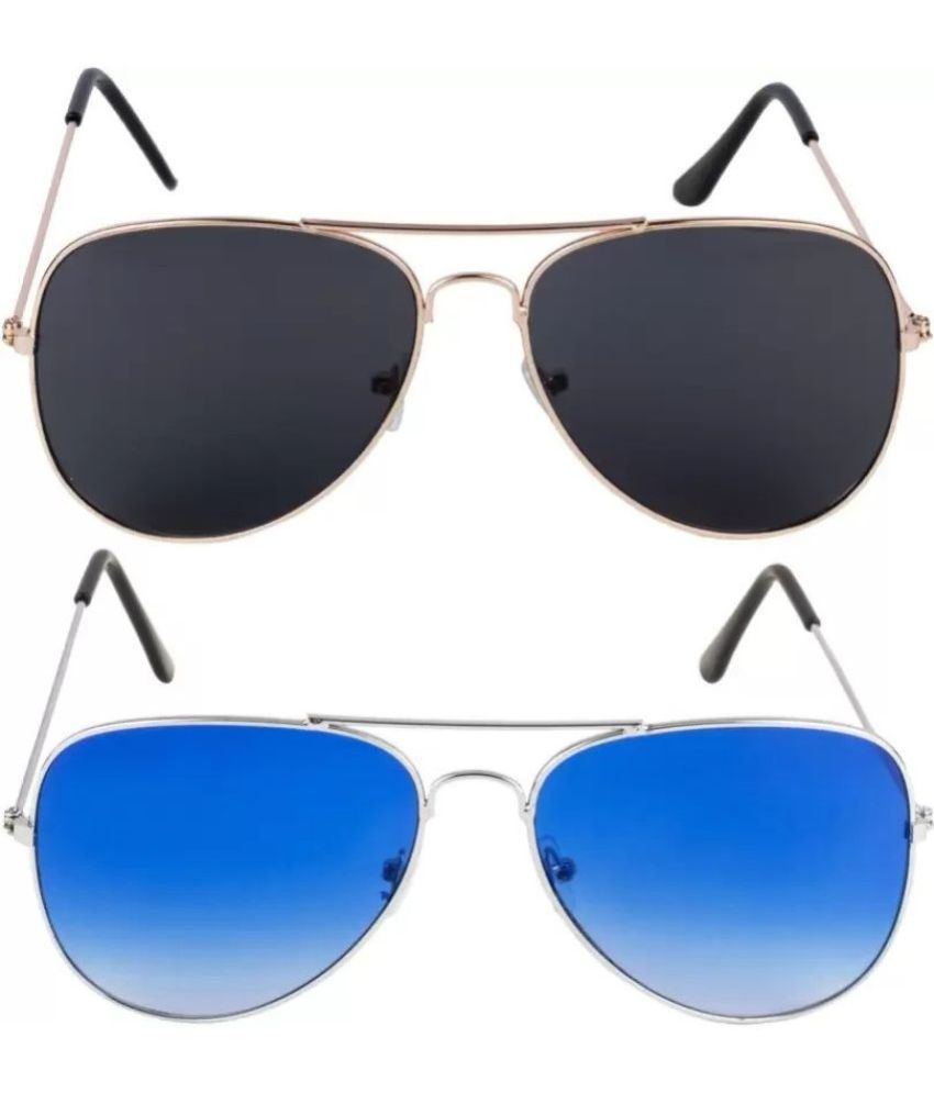     			Funk Multicolor Pilot Sunglasses ( Pack of 2 )