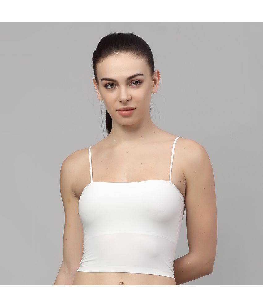     			PrettyCat White Polyester Lightly Padded Women's Cami bra ( Pack of 1 )