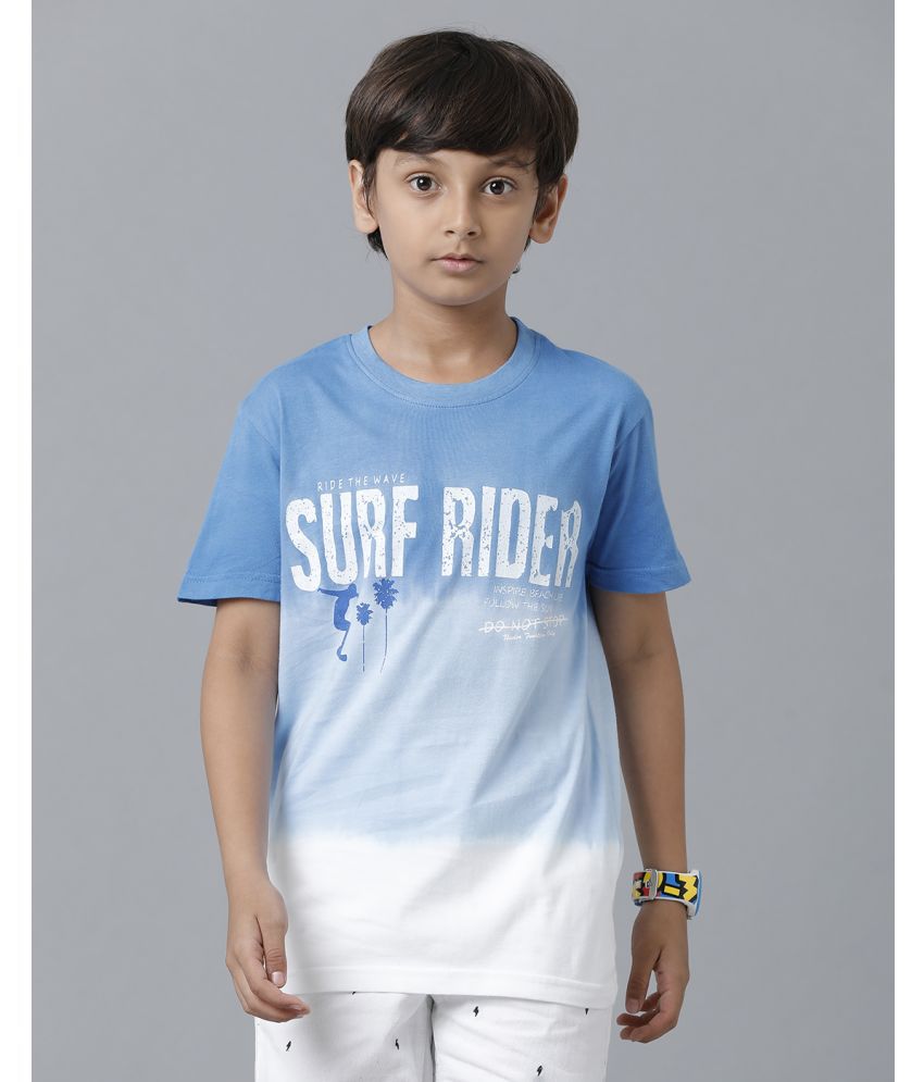     			Under Fourteen Only Blue Cotton Blend Boy's T-Shirt ( Pack of 1 )