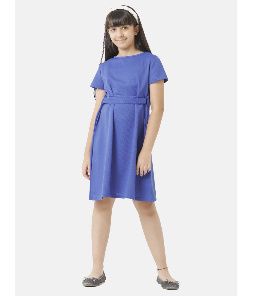     			Under Fourteen Only Blue Polyester Girls A-line Dress ( Pack of 1 )