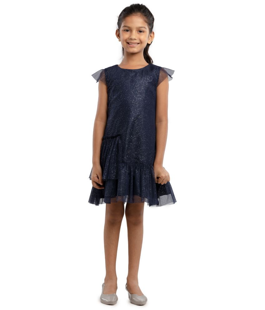     			Under Fourteen Only Navy Polyester Girls A-line Dress ( Pack of 1 )