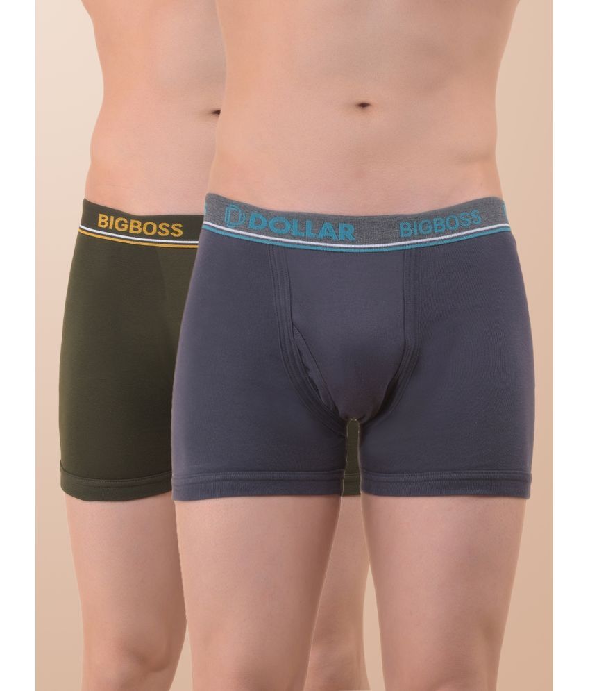     			Pack of 2 Dollar Bigboss Multicolor Interlock SCD Cotton Blend Men's Trunks