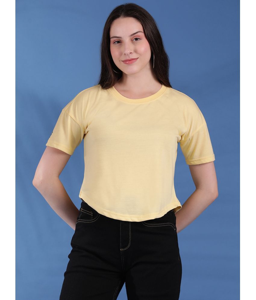     			EPPE Yellow Cotton Blend Regular Fit Women's T-Shirt ( Pack of 1 )