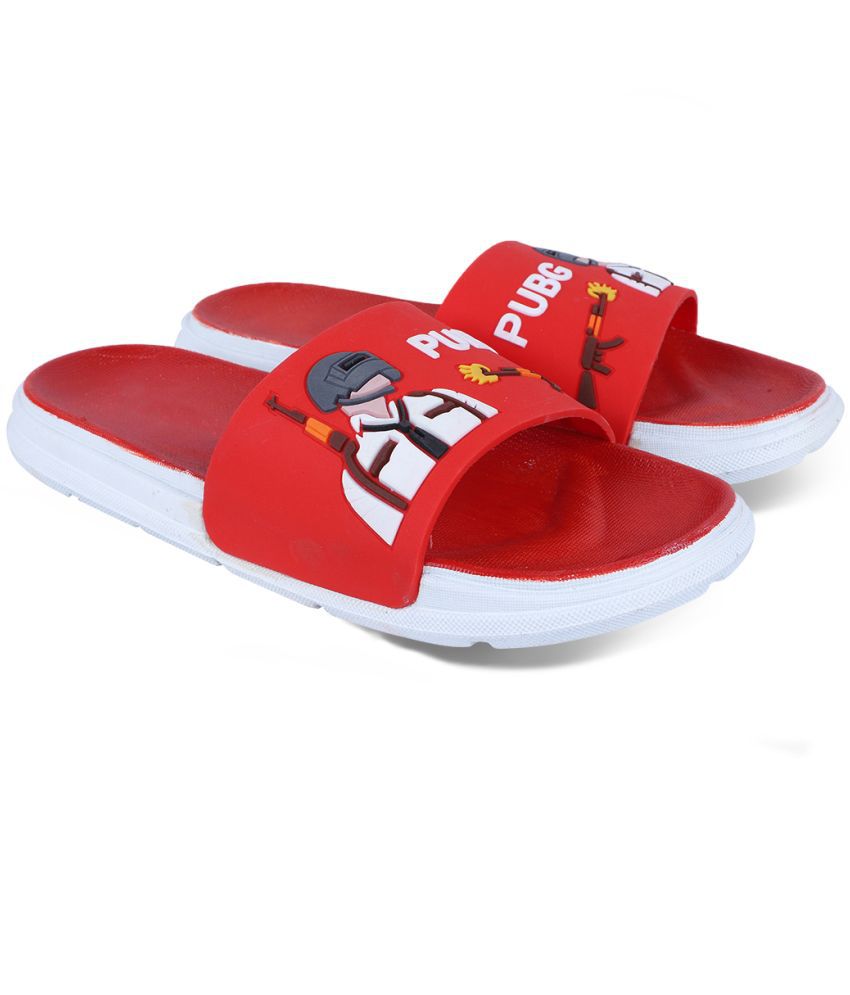     			Fabbmate Red Men's Slide Flip Flop