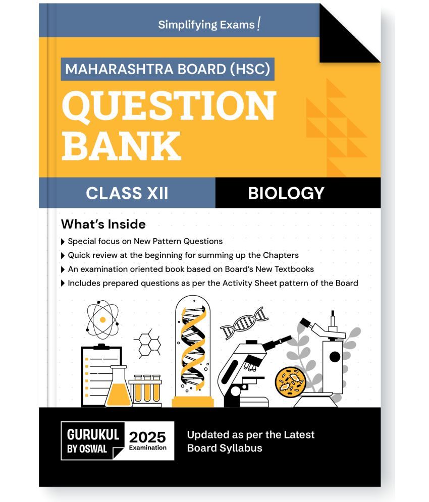     			Gurukul By Oswal H.S.C Biology Question Bank for Maharashtra Board (MH) Class 12 Exam 2025: Exam Oriented Book, Latest Syllabus, New Pattern Question