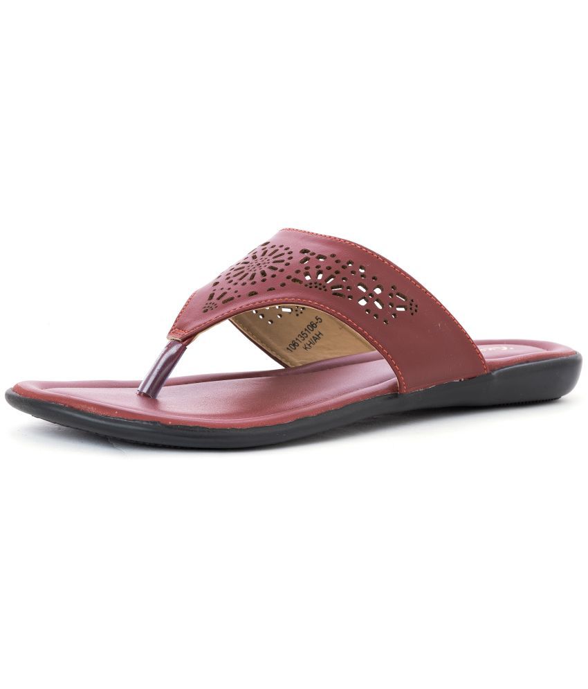     			KHADIM Maroon Women's Flats