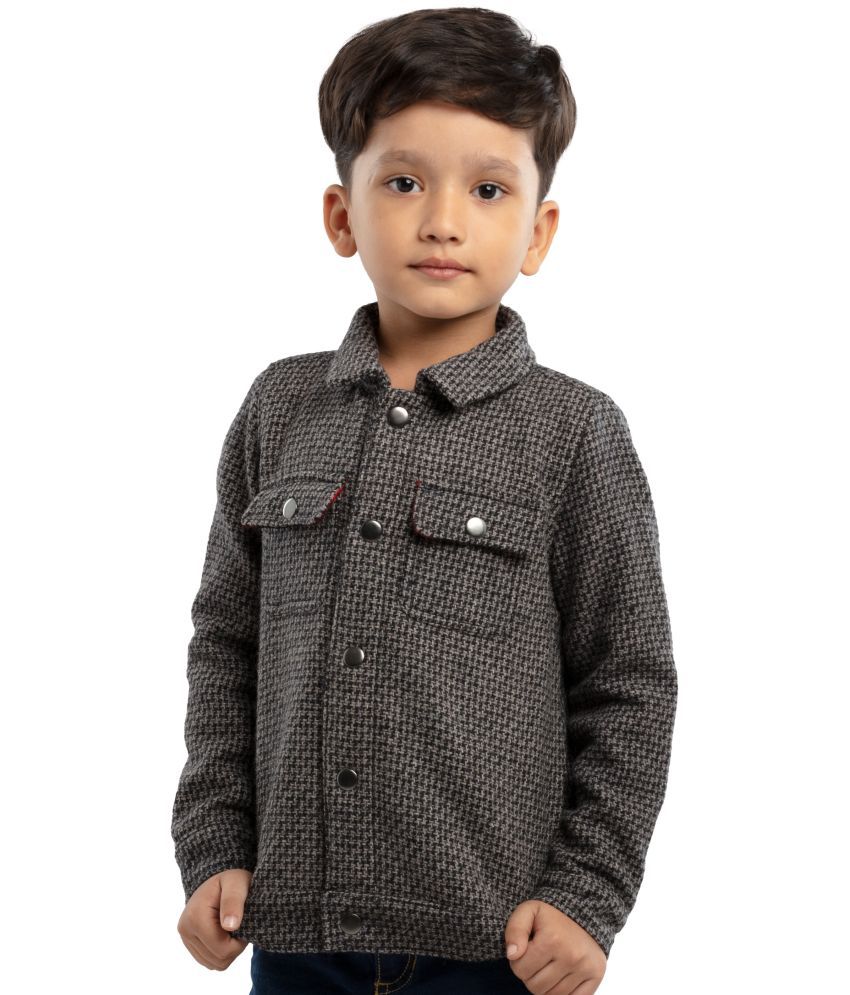     			Under Fourteen Only Boys Woollen Casual Jacket ( Brown , Pack of 1 )