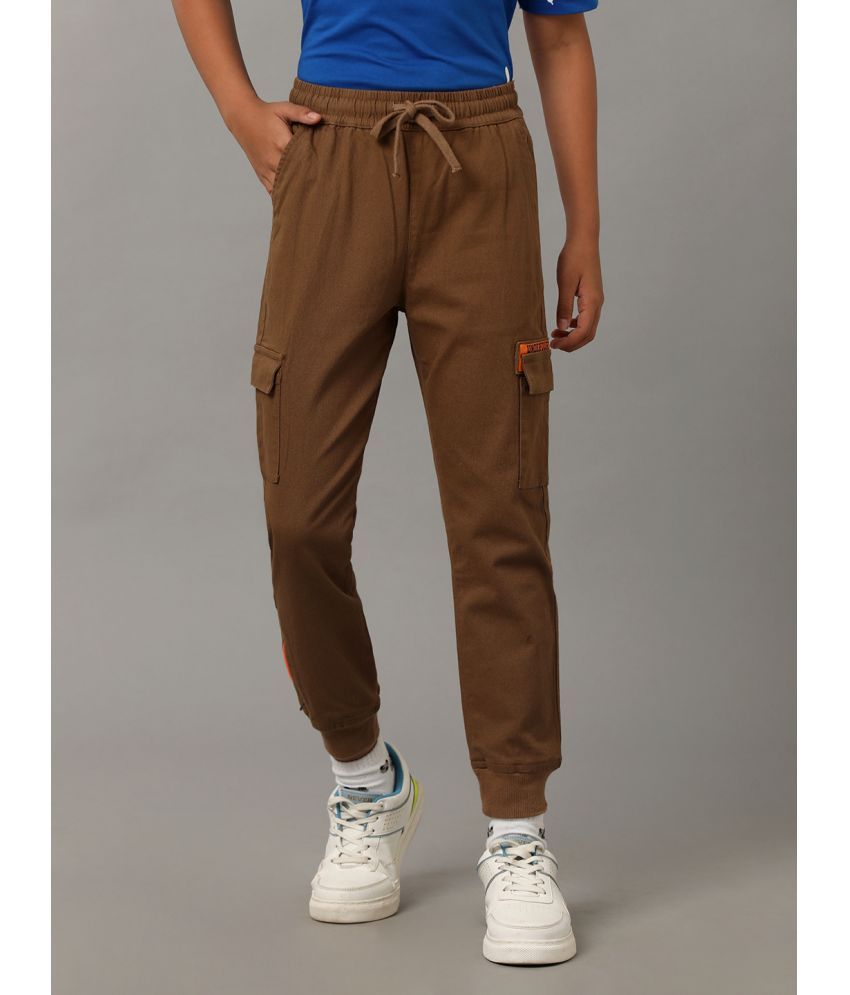     			Under Fourteen Only - Khaki Cotton Boys Trousers ( Pack of 1 )