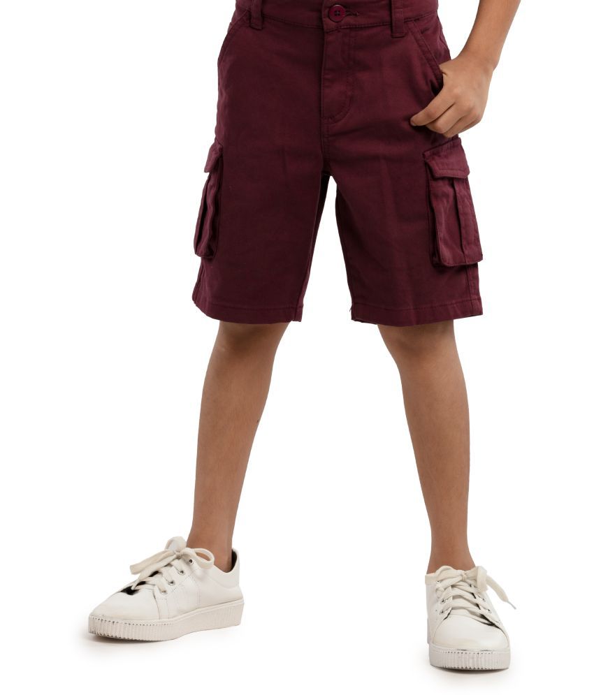     			Under Fourteen Only - Maroon Cotton Boys Shorts ( Pack of 1 )