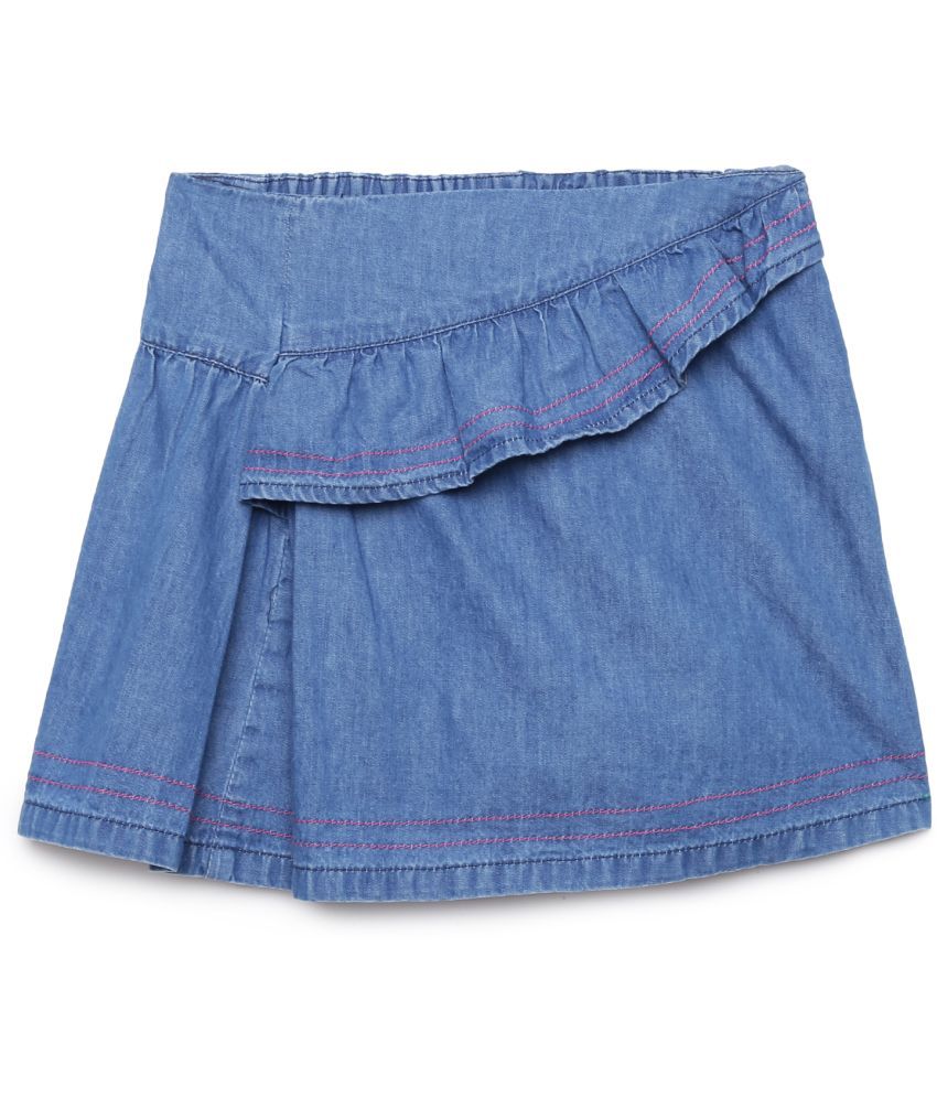     			Under Fourteen Only Pack of 1 Girls Cotton Straight Skirt ( Navy )