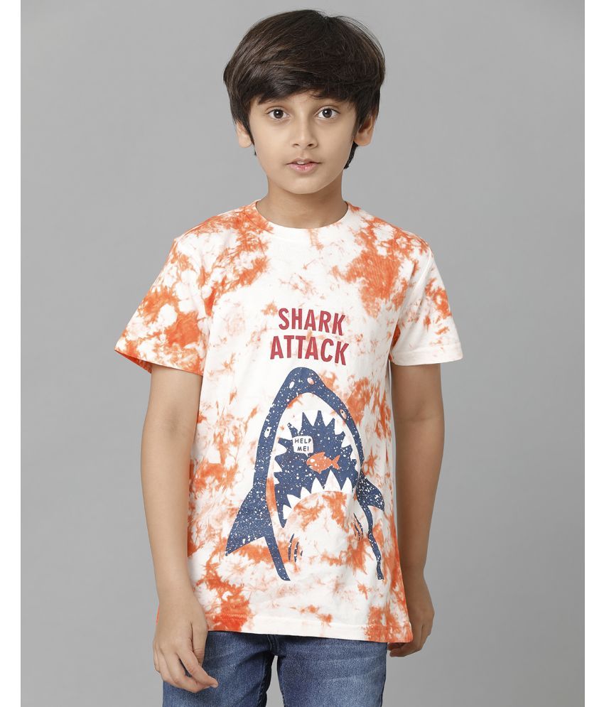     			Under Fourteen Only Pack of 1 Boys Cotton Blend T-Shirt ( Orange )