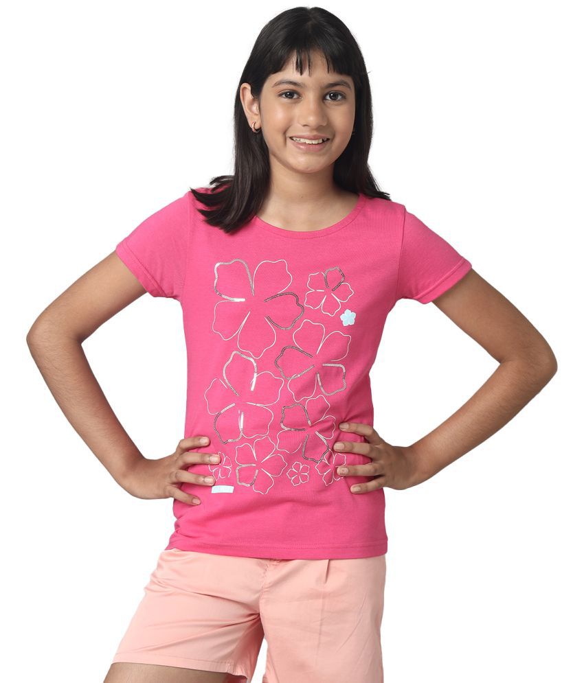     			Under Fourteen Only Pink Cotton Girls T-Shirt ( Pack of 1 )