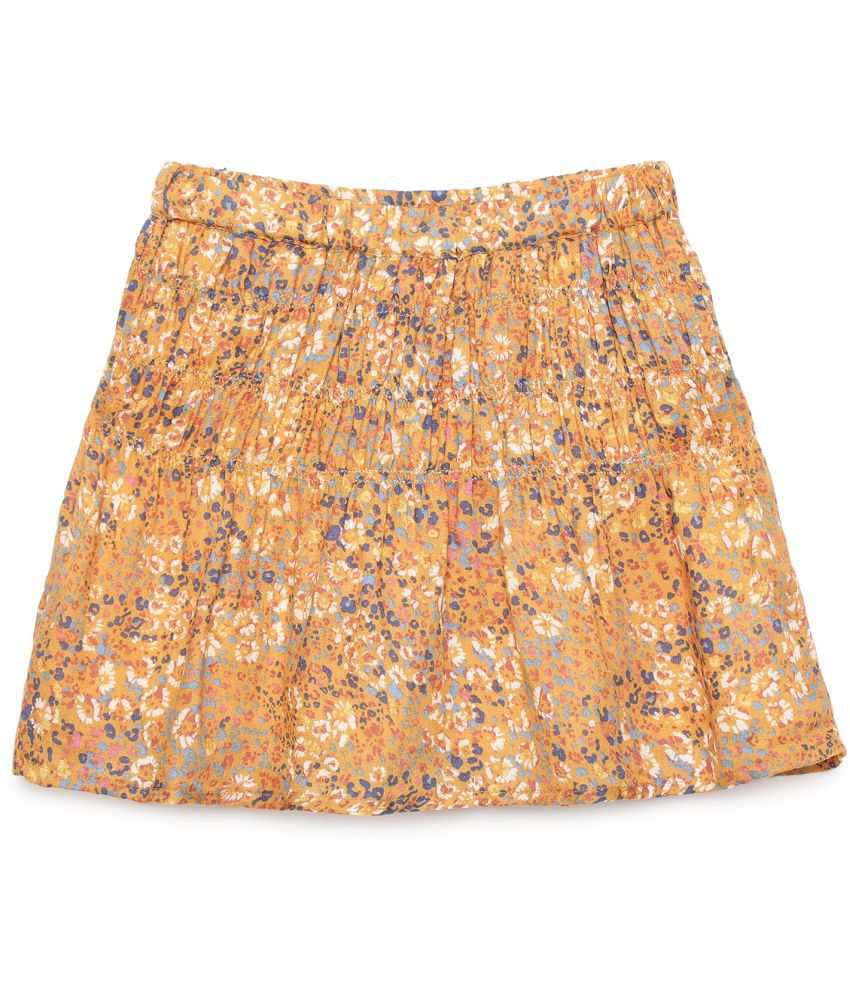     			Under Fourteen Only - Yellow Cotton Girls Straight Skirt ( Pack of 1 )