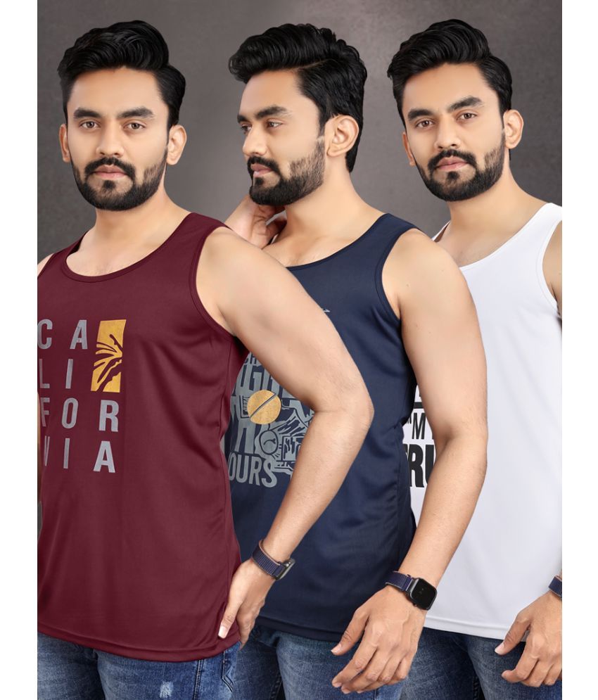     			allan peter Pack of 3 Cotton Blend Men's Vest ( Multicolor )