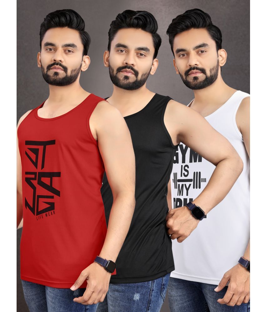     			Pack of 3 allan peter Cotton Blend Men's Vest ( Multicolor )