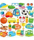 Zyozi 28 Pcs Back to School Season Photo Booth Props, School Selfie Props, School Season First Birthday Party Supplies, Start of School Theme Backdrop Decorations